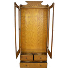 Victorian Tiger Oak Two-door Gun Cabinet Or Bookcase - 1890s  22425