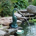 Heron Pond Spitter Bird Piped Statue Fountain Pond Water Feature Garden Decor Us