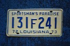 1972 1973 Louisiana License Plate