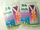 Easter Vintage Inflatable Bunny Rabbit 24  Yellow   Pink 2 Pc Decoration Toy New