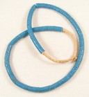 180 Old Antique Molded Interlocking Blue Glass Snake African Trade Beads 8 Mm