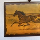 Vintage Wall Hanging Wooden Plaque Harness Trotting Horse Racing 10   x14 5   