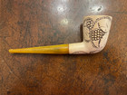 Antique Meerschaum Hand Carved Decorative Motif Smoking Pipe -rare