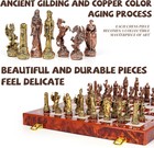 Vintage Figurine Metal Chess Set For Adults And Kids - 15   Wooden Board With Me