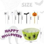 150 Pieces Halloween Picks Set 50 Plastic Halloween Cupcake Topper Pumpkin Ba   