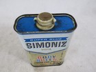 Vintage 1960   s Simoniz Super Blue Body Sheen Car Auto Polish Wax Empty Metal Can