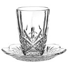 Dublin Collection Crystal Glass Kiddush Cup And Plate Set