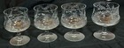 Vintage Crystal Cocktail Glasses 12 Oz  Etched Willows  1950s  4-piece Set