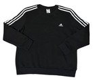 Adidas Essentials Sweatshirt Womens Xl Black 3-stripes Long Sleeve Crewneck