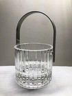 Vintage Colle Lead Crystal Petite Ice Bucket Stainless Handle Made In Italy