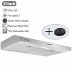 Kitchen Range Hood 30 Inch Under Cabinet Cook Vent 230cfm Fan Ducted ductless