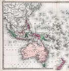 1897 Oceania Map Original  19x12  Tunison Atlas Australia Hawaii Borneo