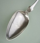 John Brock American Coin Silver Serving Spoon Plain Fiddle Back Ny 1840s