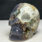 Natural Crystal Specimen  Geode Agate  Hand-carved Skull stone Statue gift  Ot