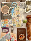 Vintage Antique Junk Drawer Collectible Items Glass Wood Book Stamps Lot 9