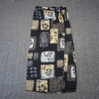 Vtg 80s 90s Kathie Lee Wrap Skirt 8 Black Patchwork Floral Tie Waist Usa Boho