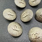 10 Chanel Buttons Silver 18mm Metal Vintage