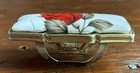Vintage Japan Lipstick Case Snap Clip On Mirror Rose 