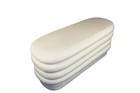 44  White Velvet Tufted Oval Ottoman