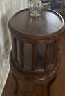 Antique Queen Anne Oval Wood Side end Table Brown Carved 29x18 5x29 5