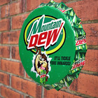 Vintage Mountain Dew Tasmania Devil Bottle Cap Metal Sign Man Cave Bar Decor