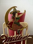 1930s Miller High Life Beer Girl On The Moon Back Bar Advertising Sign Milwaukee