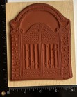 New Visual Image Printery Wood Rubber Stamp Garden Brick Arch Entrance Iron Gate