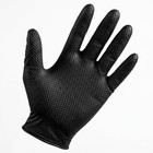 200 Ct Medium 8 Mil Black Nitrile Gloves Diamond Texture Disposable