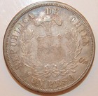 1869 Chile Un Peso Coin