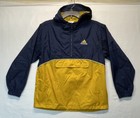 Adidas Windbreaker Kid youth L 14 16 Hooded 1 2 Zip Pullover Navy Blue   Yellow