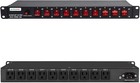 10-outlet 1u Horizontal Pdu Rack Mount Power Strip - Overload Protector 100-2   