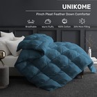 Goose Feather Down Comforter With Pinch Pleat Design - 20  Extra Fill  116oz    