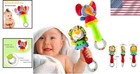 Soft Baby Rattle Toys - Multi-texture Elephant   Lion For Sensory Play  2 Pack