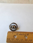 Vintage Sterling Silver Elephant Circle Brooch Pin Art Deco 1  2 61g Unsigned