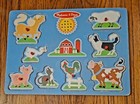 Melissa   Doug Lot Of 9 Wooden Peg Puzzles 1 Working Sound W metal Storage Rack