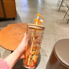 Starbucks Double Glass Autumn Fox Maple Leaf Tumbler - Straw   Dust Stopper Set