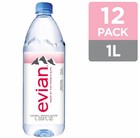 Evian Natural Spring Water 1 L Bottle 12 Pack