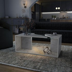 Jasper 39 Inch Modern Tempered Glass Top Led Coffee Table With 16 Colors Led Lig