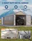 12x20 Ft Metal Carport Enclosed  vertical Steel Roof Outdoor Garage Shed Shelter