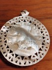 1900s Antique Mother Of Pearl Hand Carved Religious Large Pendant Or Mini Plaque