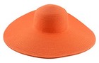 Wide Brim Roll-up Big Beautiful Solid Color Floppy Hat Medium Orange