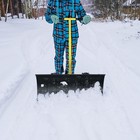 29  W Snow Pusher Shovel With Wheels Human-powered Adjustable Push Rod Snow