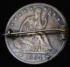 1854 Seated Liberty Half Dollar W  Arrows 50c- Love Token Rare   Unique Piece 