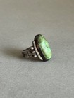 Old Pawn Navajo Sterling Silver And Turquoise Ring  Size 5 1 4