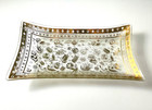 Vintage Georges Briard Glass   Gold Persian Garden Tray Signed Mcm Dish