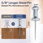 Premium Metal Push Pins 30 Pack     Aluminum Head Thumb Long  Sliver