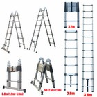 8 5-16 5ft Telescopic Extension Ladder Portable Multi Purpose Folding Non-slip