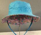 Kids Sun Hat  Banana Boat  Upf 50   Reversible  Flowered Pink aqua  Free Ship