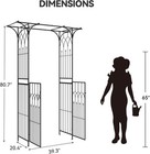 Taus Metal Garden Arbor With Gate Garden Arch Trellis For Climbing Plants 81  H