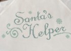 Brand New  Hand Embroidered Full Christmas Apron    santa s Helper   Ooak 